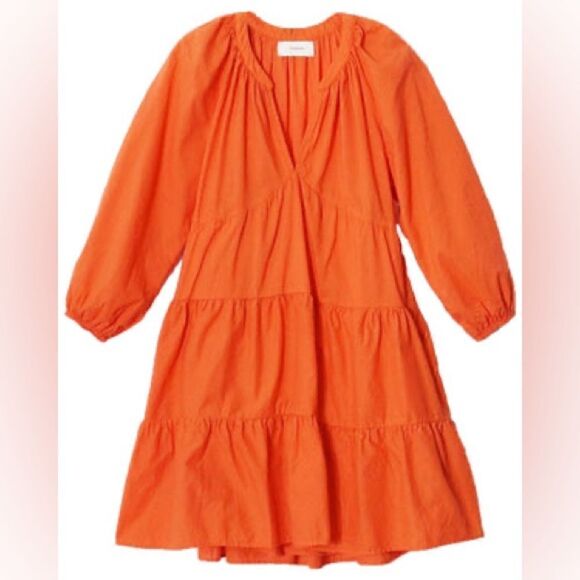 Xirena Mandarin Nadia Mini Orange Dress Boho Poplin Size XS - Picture 2 of 11